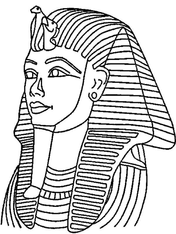 King Tut Death Mask Mummy Coloring Page - Free & Printable ...
