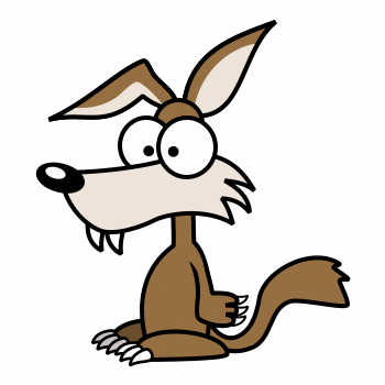Drawing a cartoon wolf
