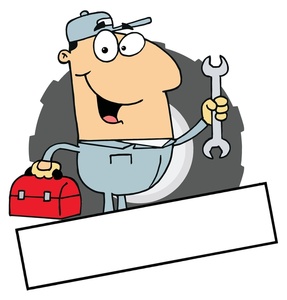 Handyman Clipart Image - Plumber at Work