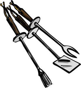 Bbq Grilling Tools clip art Free Vector
