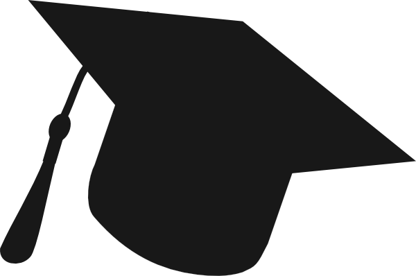 Graduation Hat Silhouette Black` clip art - vector clip art online ...