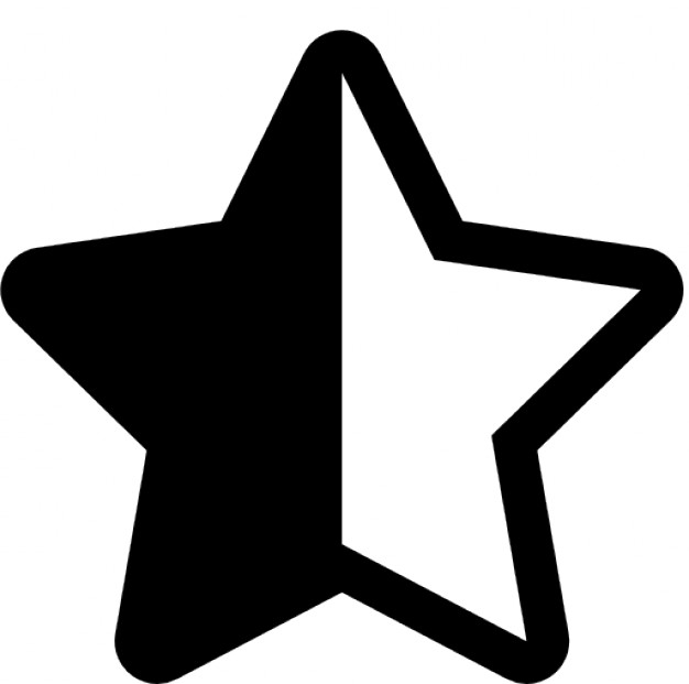 Half black and half white star shape - Icon | Download free Icons