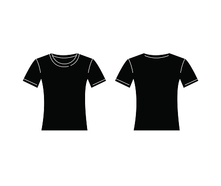 Silhouette Of A T Shirt Outline Front And Back Clip Art, Vector ...