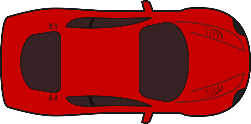 Clipart - Red racing car top view