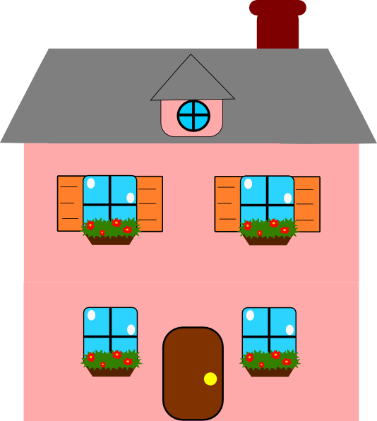 Totetude Pink House Clip Art - vector clip art online ...