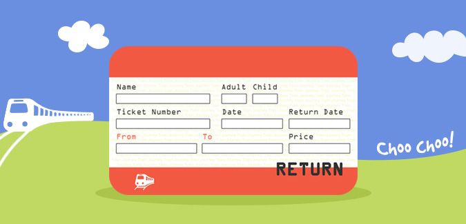 Train ticket clipart