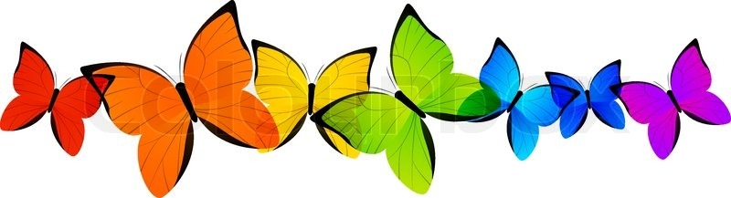 Rainbow Butterfly Clipart Border