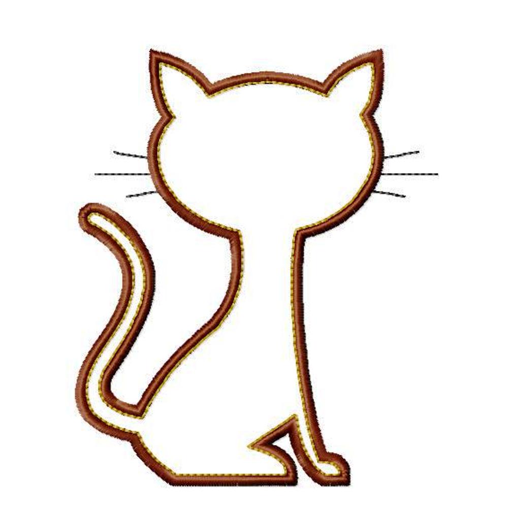 Big Dreams Embroidery: Pussy Cat Silhouette Appliques Machine ...
