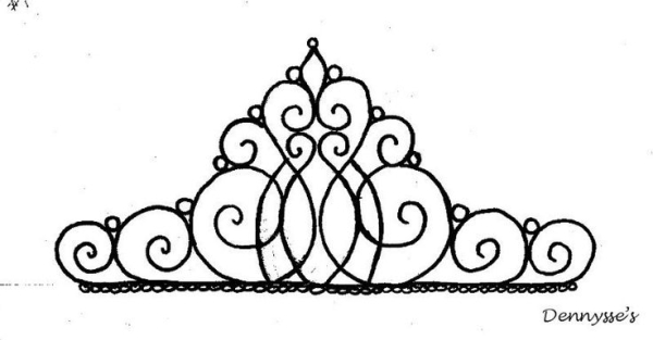 Tiara template for cake topper