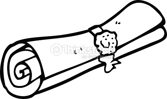 Line Drawing Cartoon Scroll Vector Art | Thinkstock