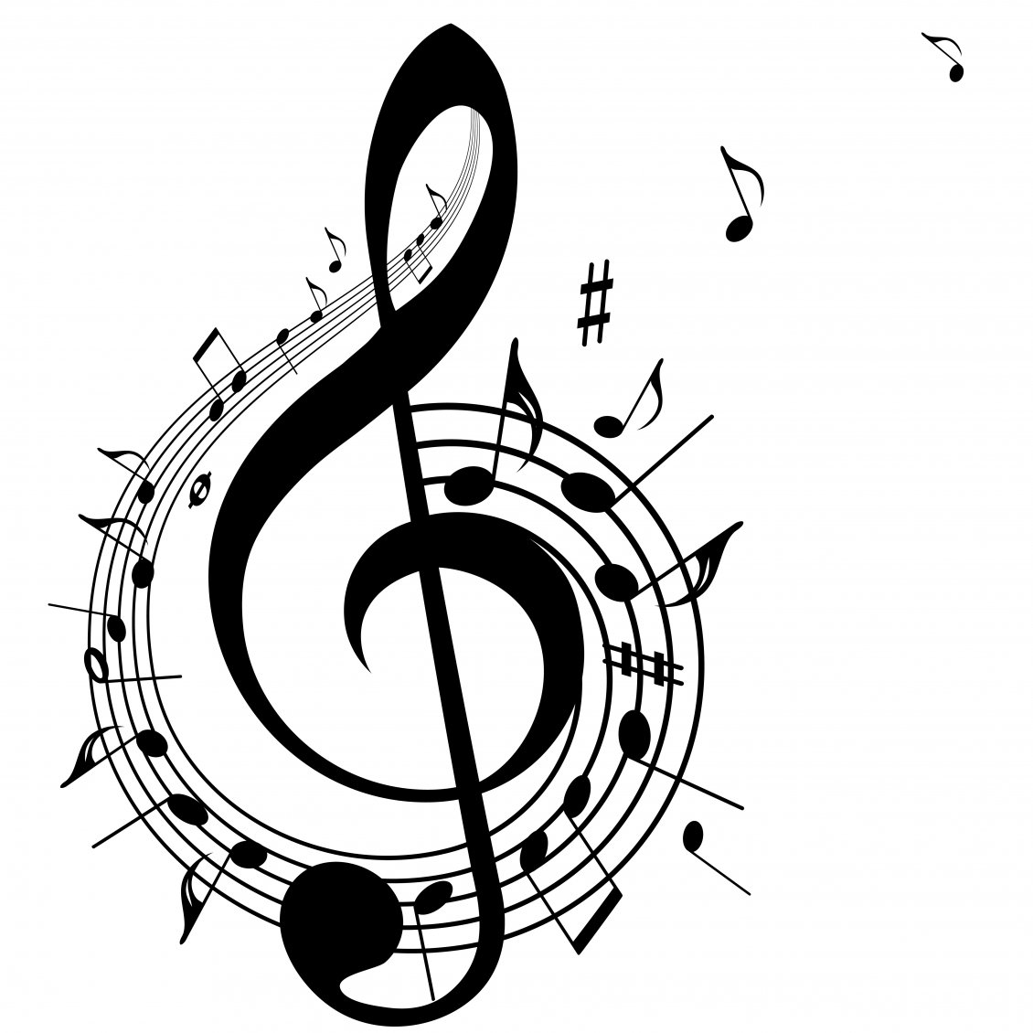 Musical notes on the sol key - Abstract stavestaves