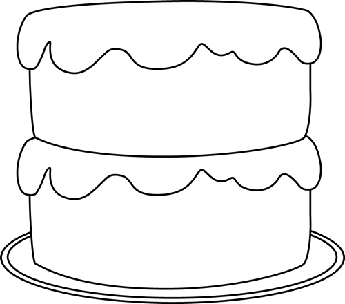 Cake Black And White Clipart