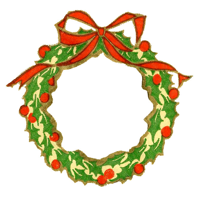Vintage Christmas Garland Clipart