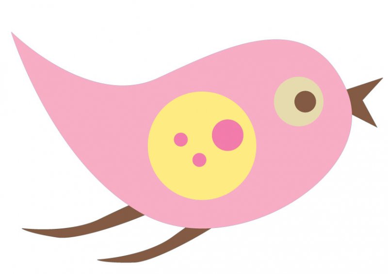 Cute Pink Cartoon Birds Flying Little Cartoon Bird Pink - Litle Pups