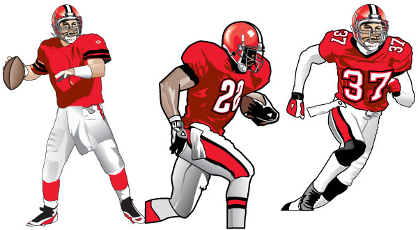 Cartoon football players clipart