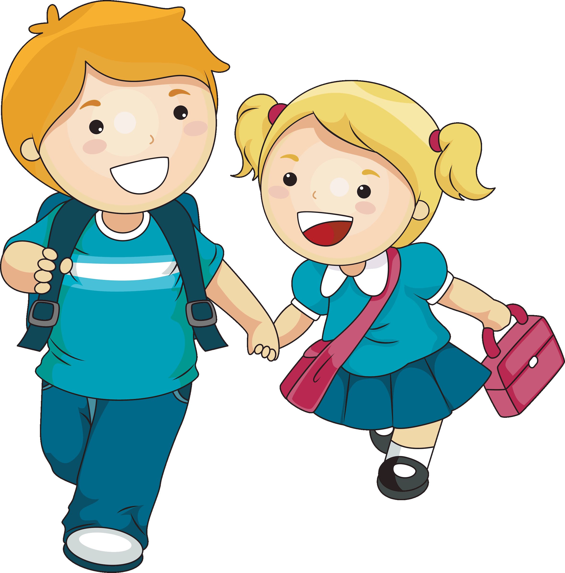 Cartoon school children clipart