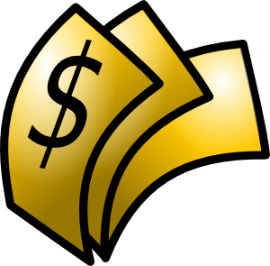 Gold Theme Money Dollars clip art Free Vector