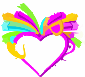 Pink Heart Symbols With Colorful Flying Stars clip art - vector ...