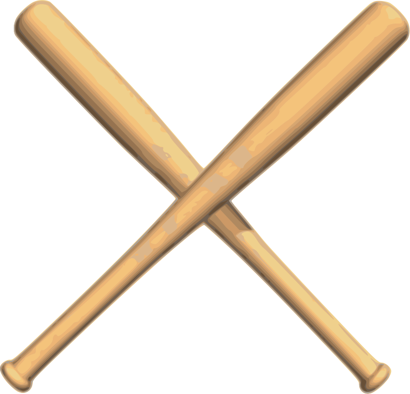 Clipart - Crossed bats baseball