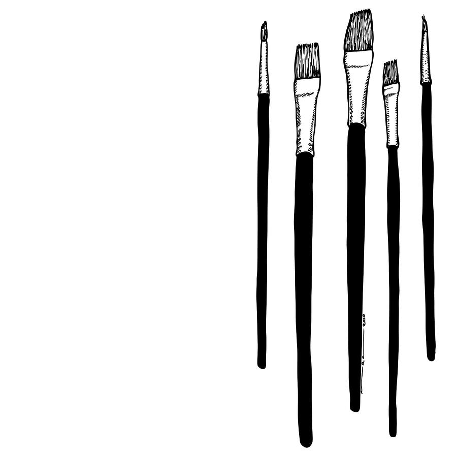 Paint Brushes Drawing by Karl Addison - Paint Brushes Fine Art ...