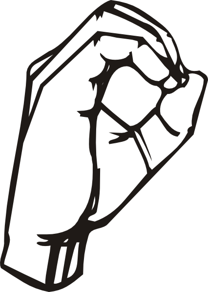 Sign Language O clip art Free Vector