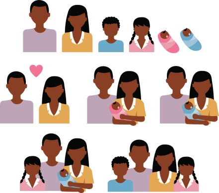African American Family Clip Art, Vector Images & Illustrations ...