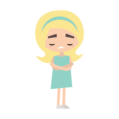 Clip Art Of A Girl Sad Clip Art, Vector Images & Illustrations ...