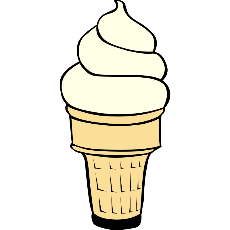 Melting ice cream cone clipart black and white