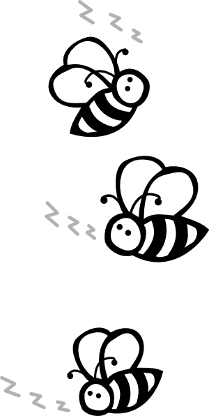 Flying Bee Black And White Clipart