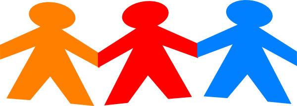 Paper people chain clipart