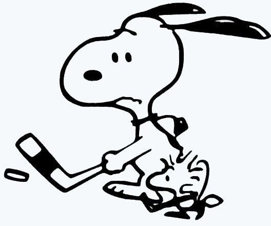 Snoopy Hockey Player Die-Cut Vinyl Decal - Black: Snoopn4pnuts.