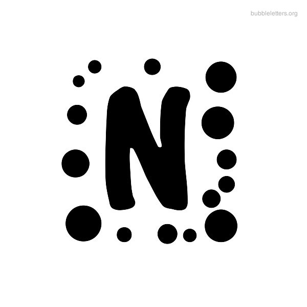 Bubble Letters N Print Bubble Alphabets N - BubbleLetters.Org