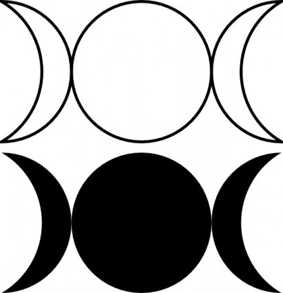 Moon phases clipart black and white