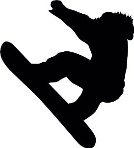 Amazon.com - Snowboarding Silhouette - 1 - 24&quot;H x 22&quot;W - Peel and ...