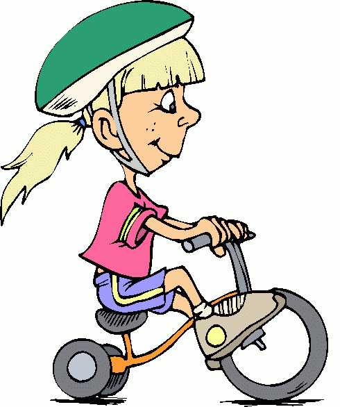 girl_on_tricycle_2 clipart - girl_on_tricycle_2 clip art