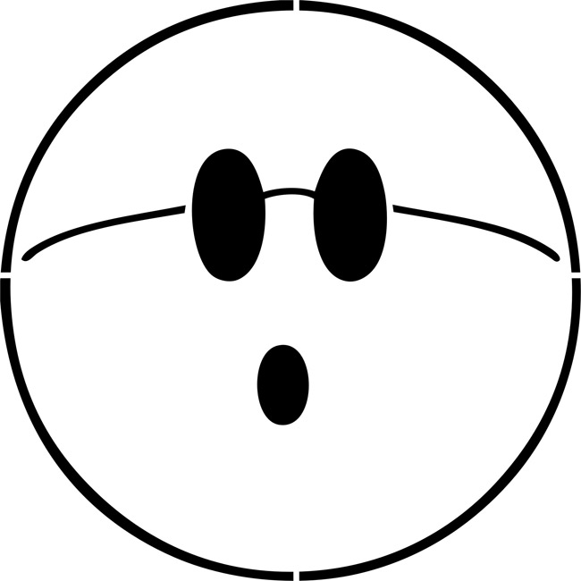 Blank Stare Smiley Face Stencils - stencilease.