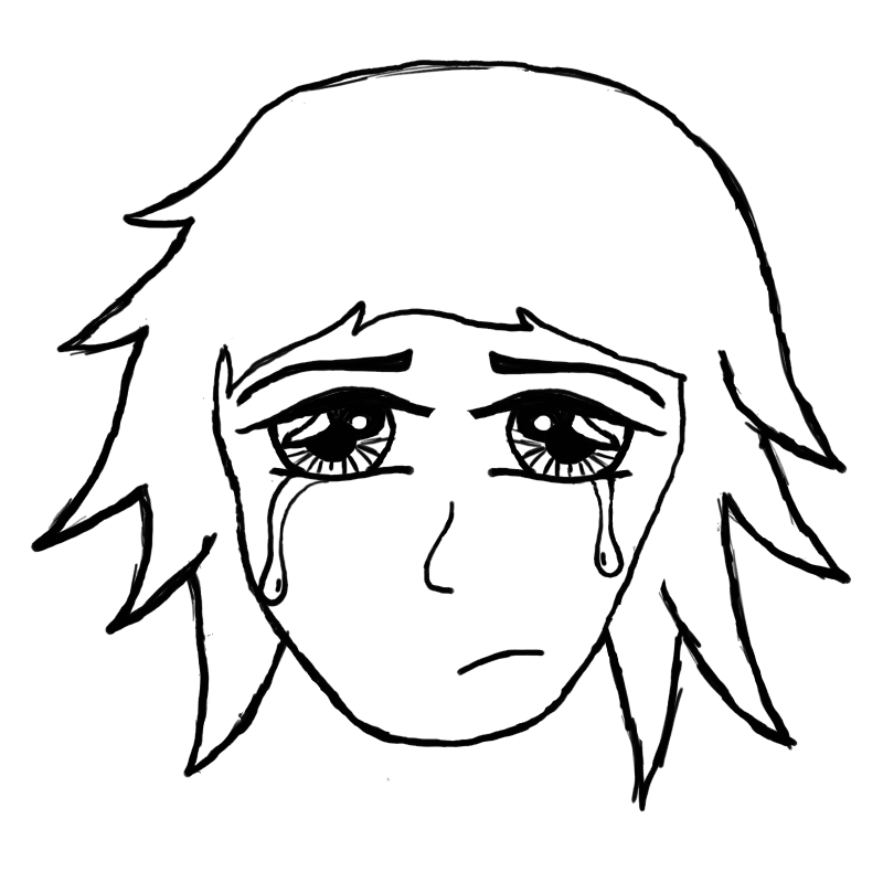 Crying face witth hair!!
