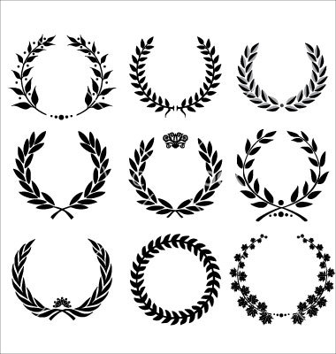 Set - laurel wreath vector coronita marco blanco | Transfer ...