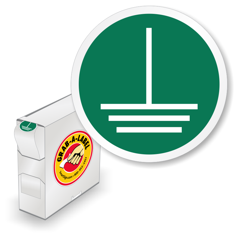 ISO Connect Earth Terminal Ground Grab-a-Labels Dispenser Box, SKU ...