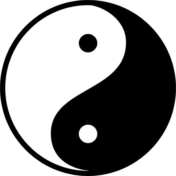 Yin Yang White Outline - ClipArt Best