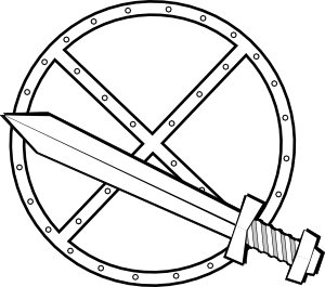 Jonadab Round Sword And Shield clip art - vector clip art online ...
