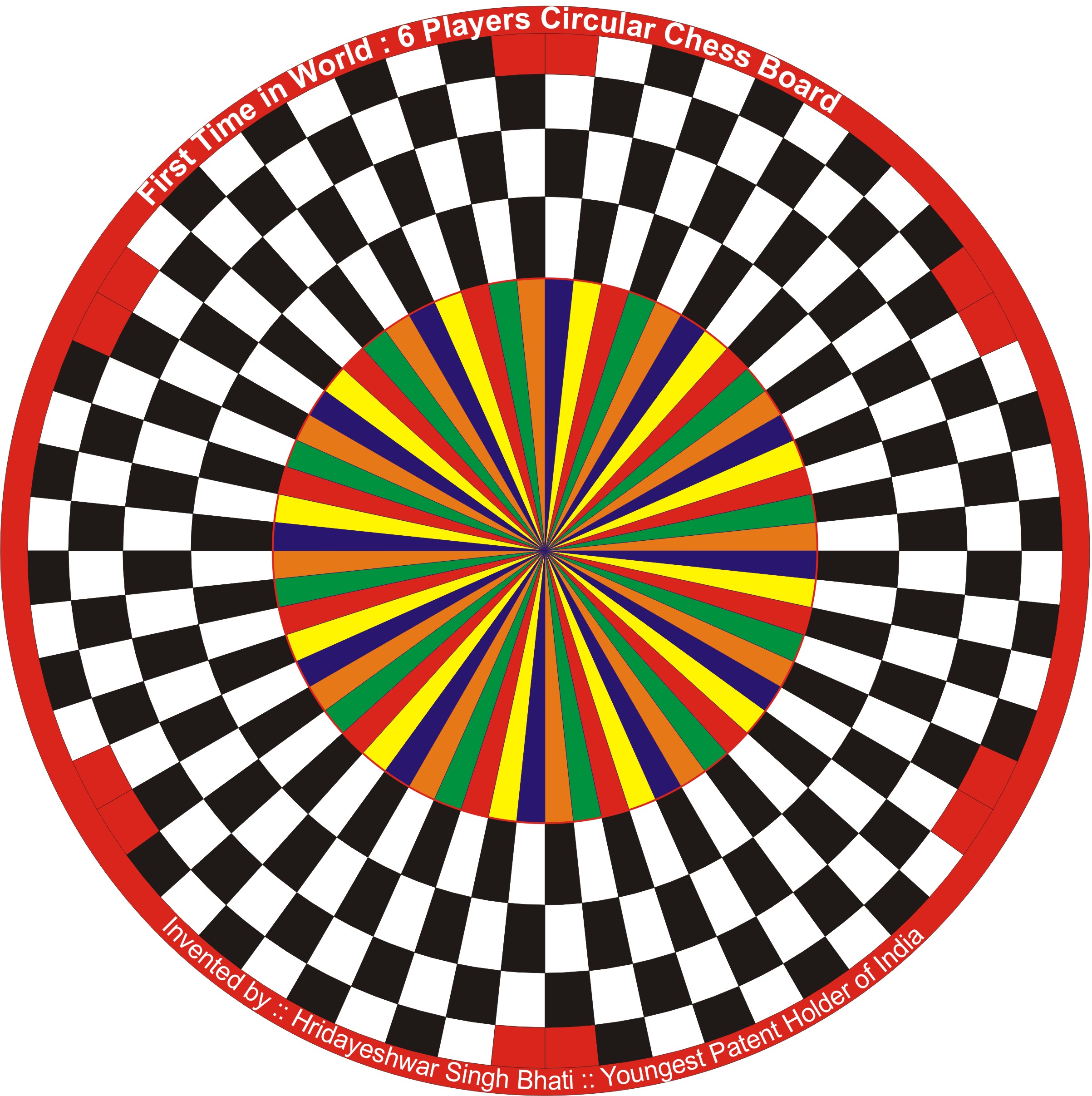 6 Players Circular Chess Board invented by Hridayeshwar Singh ...