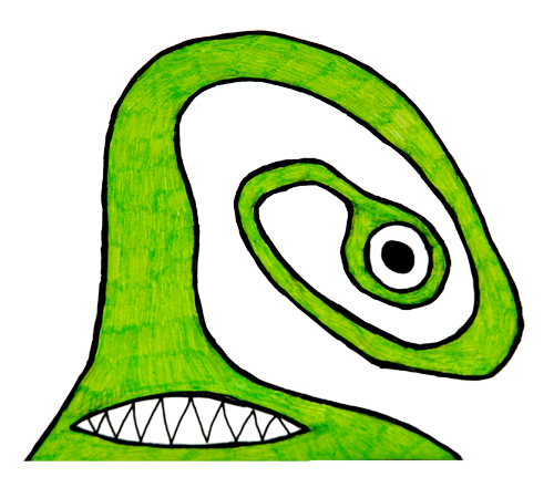 Tuesday Meeting Doodles: green blob