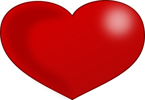 Red Glossy Valentine Heart clip art Free Vector