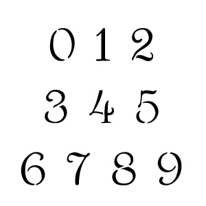 CCN0048 Simple Script Numbers Stencils | Flickr - Photo Sharing!