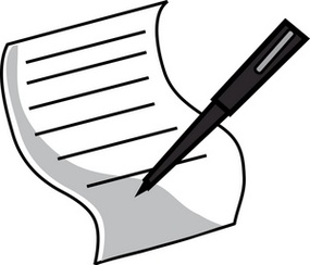 Black and white writing clipart