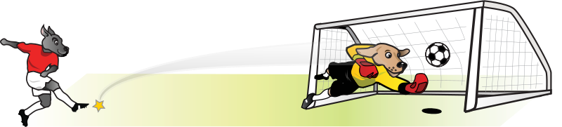 Free Clipart: Soccer dog striker kicking at goal | Animals | wildchief
