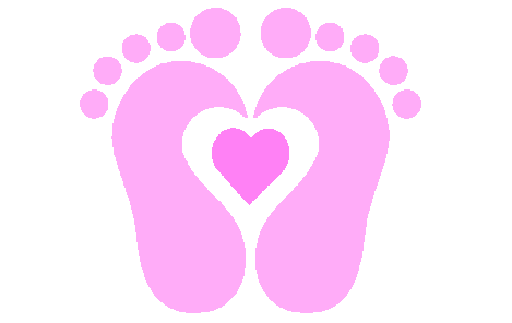 Pink and blue baby feet clipart