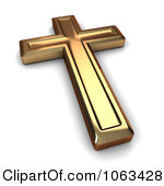 3d Gold Cross Clipart
