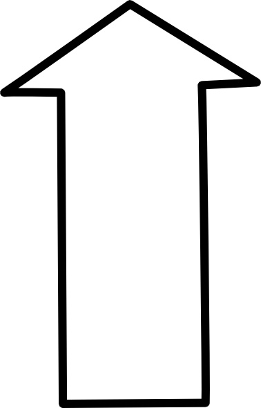 White Outline Up Arrow clip art Free vector in Open office drawing ...